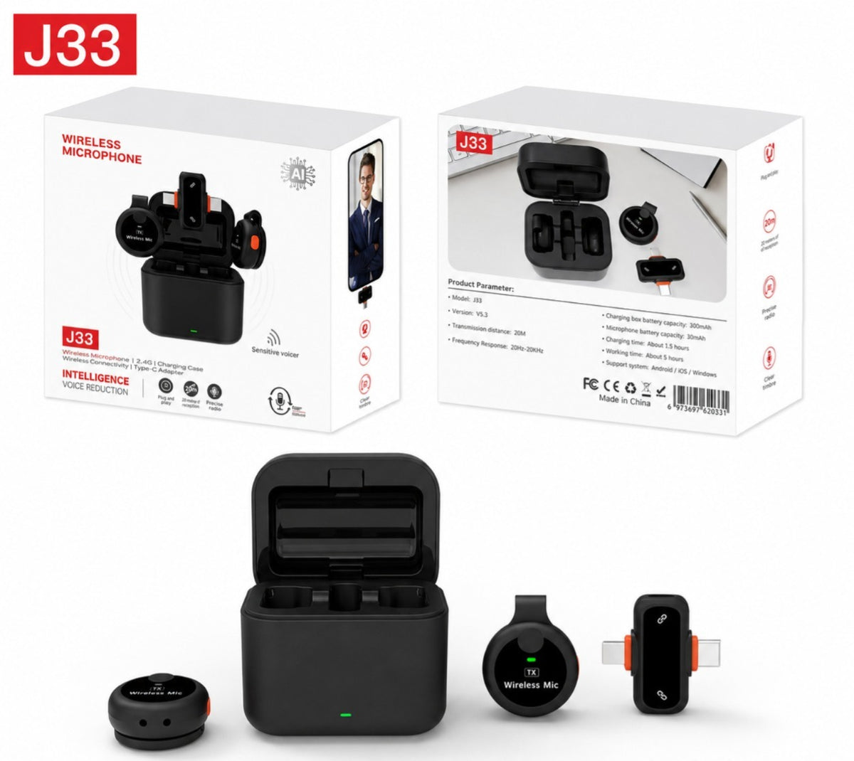 J33 Wireless Lavalier Microphone