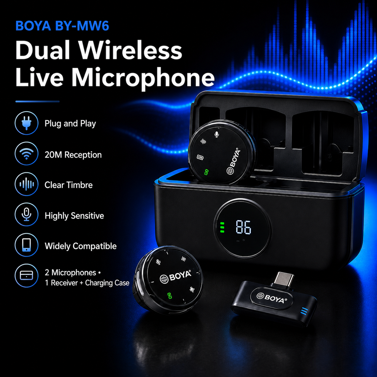 BOYA BY-MW6 Wireless Live Microphone